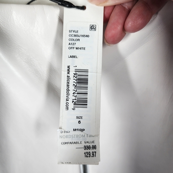 ALICE + OLIVIA FAUX LEATHER MINI DRESS - Picture 8 of 8